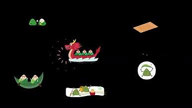 端午节端午粽子龙舟字幕组字幕条科技感素材视频的预览图